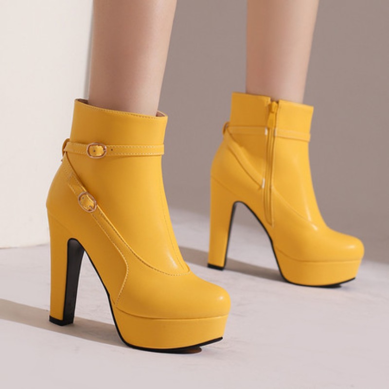 Winter Ethnic Fashion For Women - Moda Platform Botları Kadın Seksi Perçinli