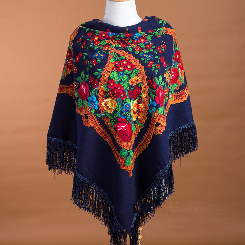 Winter Ethnic Fashion For Women - 135*135 cm Rus Eşarp Etnik Tarzı