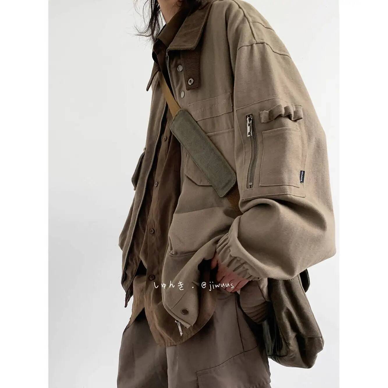 Haori Japanese Jacket - Erkek Ceket İlkbahar Sonbahar Gevşek Kargo