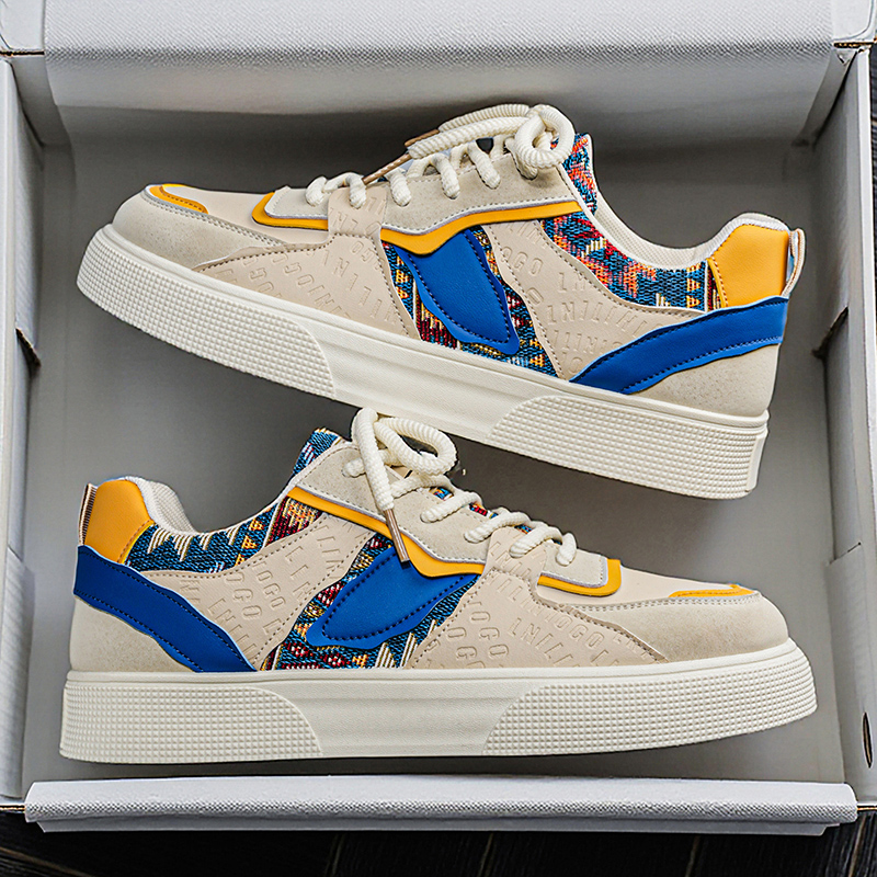 Fashion Ethnic Wear For Men - Erkek Vintage Patchwork Platform Spor Ayakkabıları