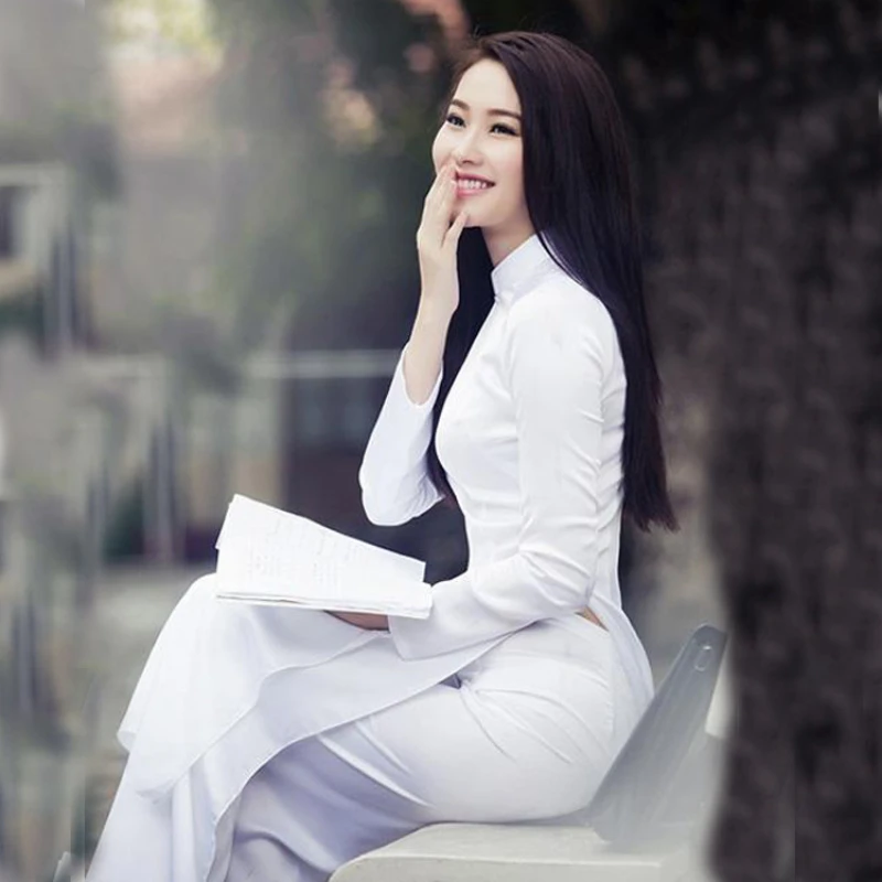Ao Dai Vietnam Dress - Ao Dai Vietnam Elbise Kadın Geleneksel