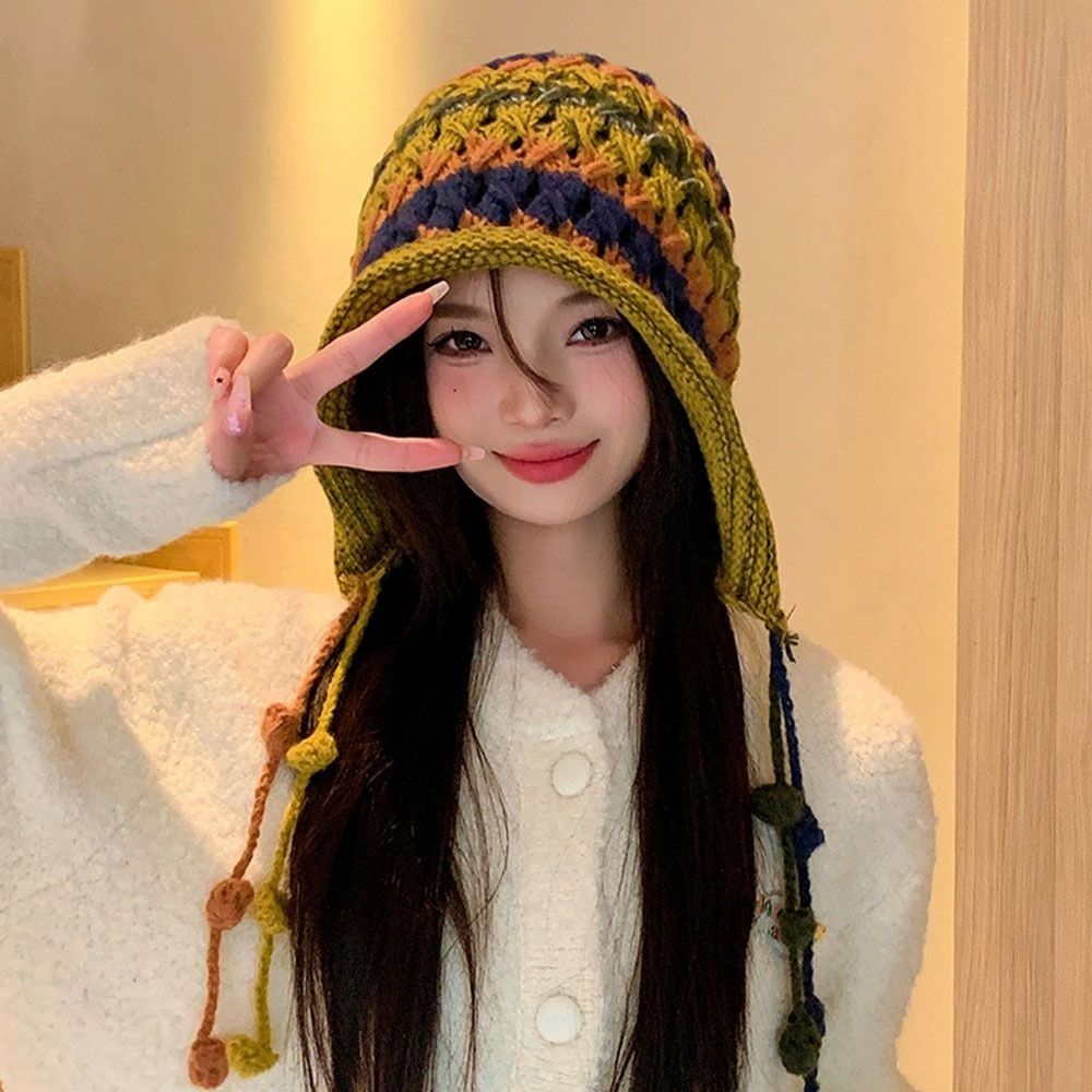 Moda Gökkuşağı Çizgili Örme Yü - Winter Ethnic Fashion For Women incelemesi ve fiyatı