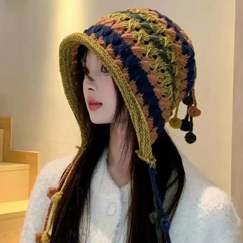 Moda Gökkuşağı Çizgili Örme Yü - Winter Ethnic Fashion For Women incelemesi ve fiyatı