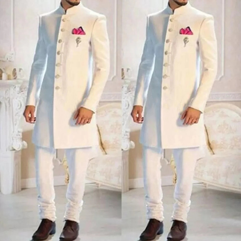Moda tasarımı beyaz Stand yaka - Fashion Ethnic Wear For Men incelemesi ve fiyatı